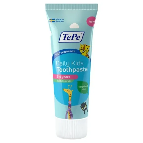 TePe Dantų pasta DAILY KIDS, 3-6 metų vaikams, mėtų skonio, 75ml